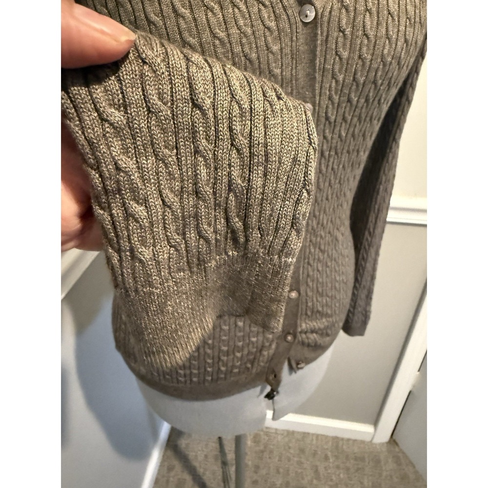 Brooks Brothers Silk Cashmere Cardigan Sweater Womens Small Cable Knit V Neck - Picture 3 of 5